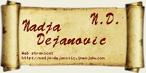 Nadja Dejanović vizit kartica